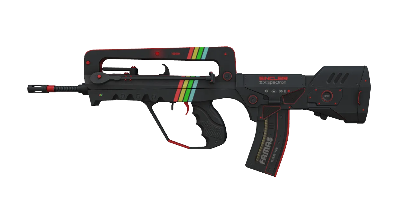FAMAS | ZX Spectron (Battle-Scarred) — Dust II light, front