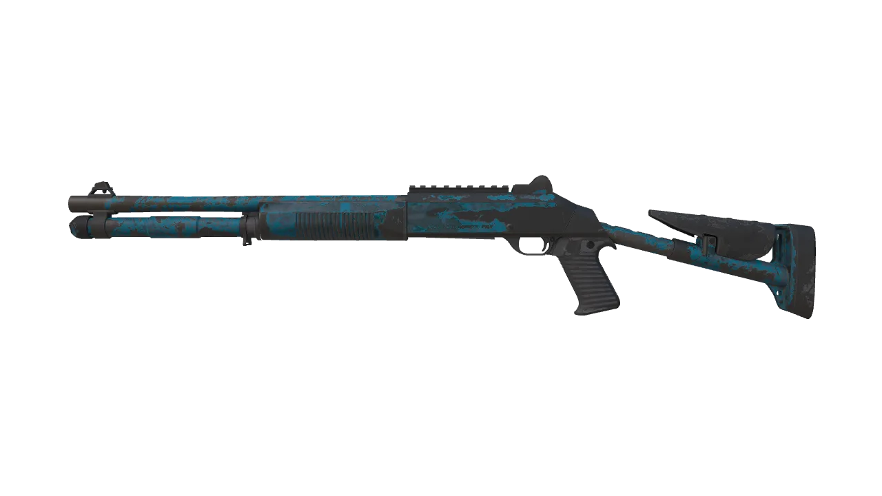 XM1014 | VariCamo Blue (Battle-Scarred) — Dust II light, front