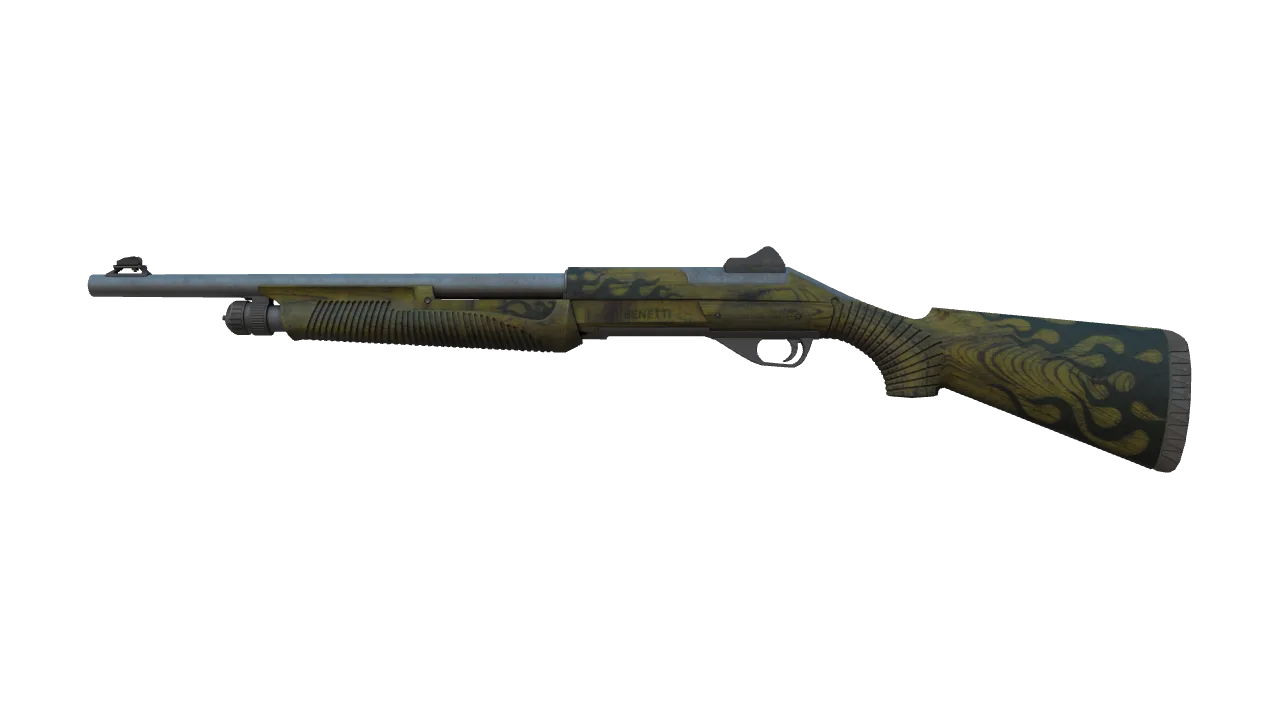 StatTrak™ Nova | Wood Fired (Battle-Scarred) — Dust II light, front