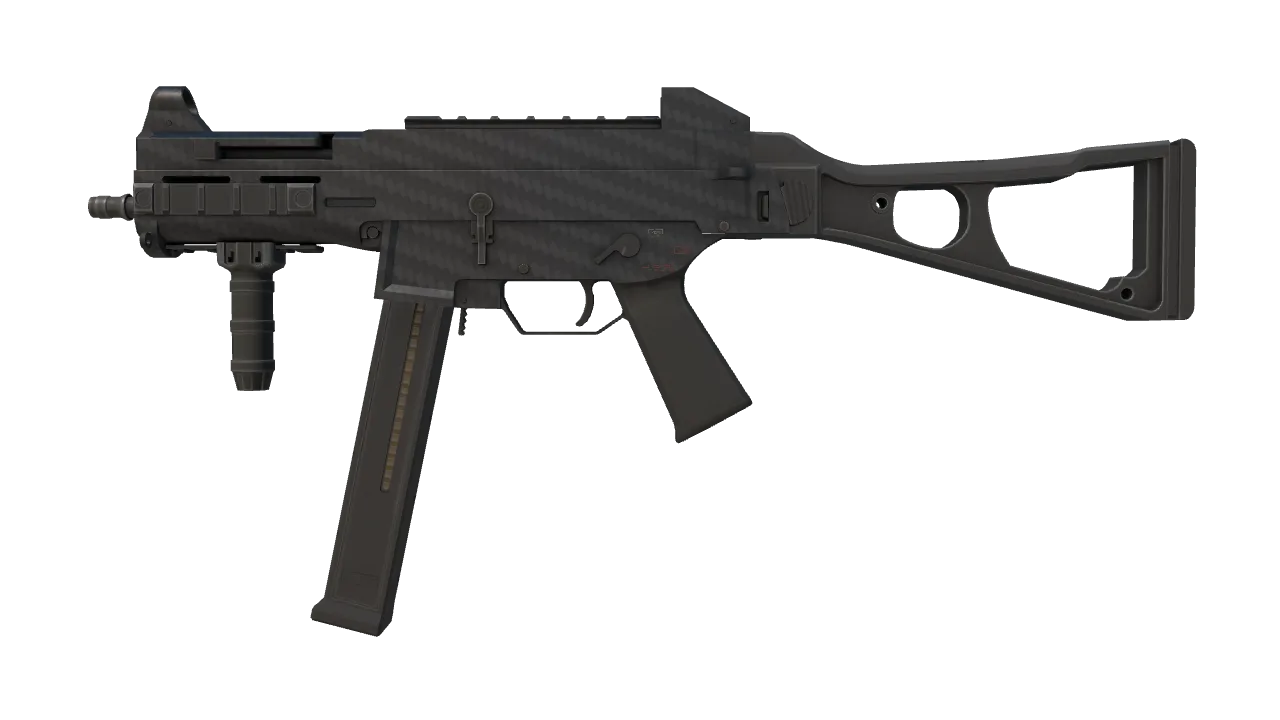 UMP-45 | Carbon Fiber (Minimal Wear) — Dust II light, front