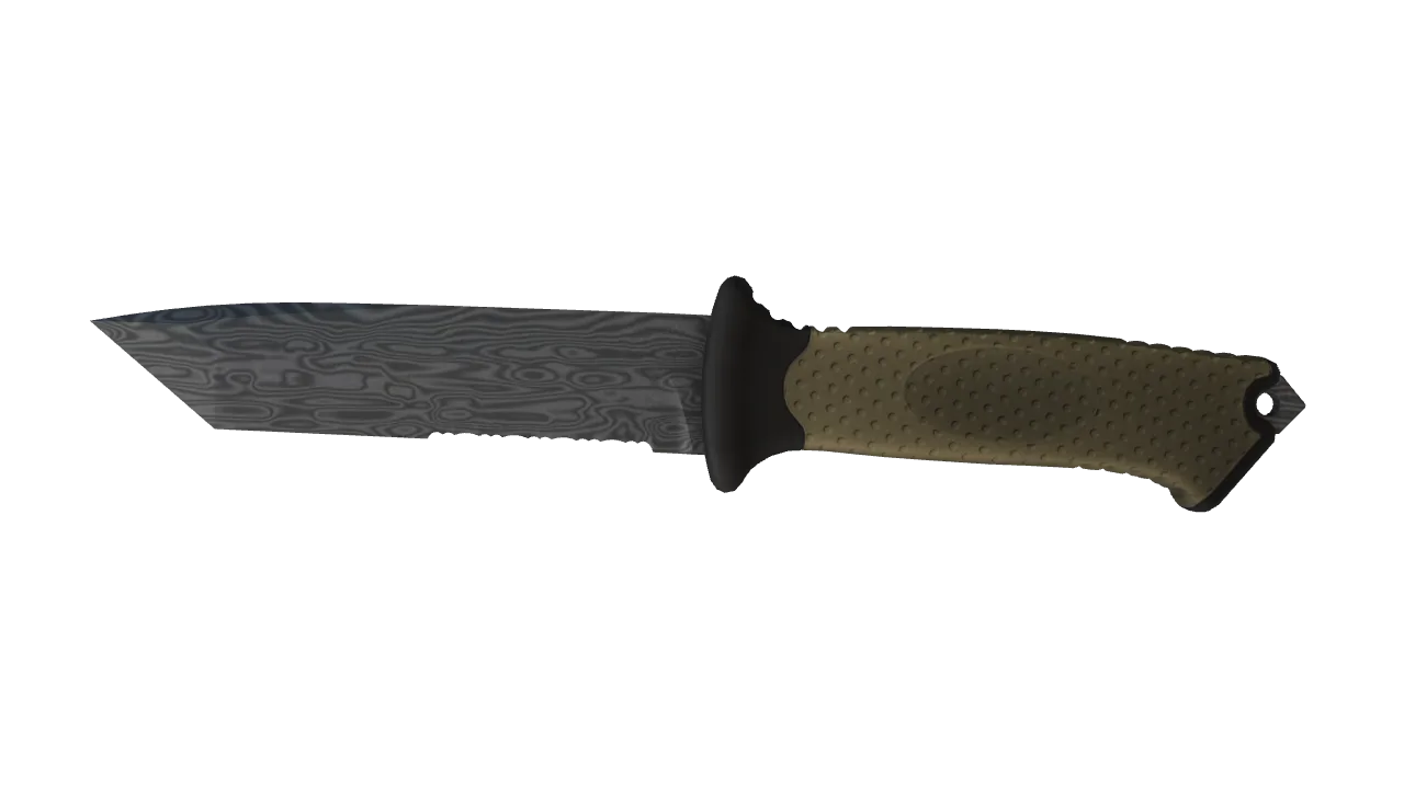 ★ Ursus Knife | Damascus Steel (Battle-Scarred) — Dust II light, front