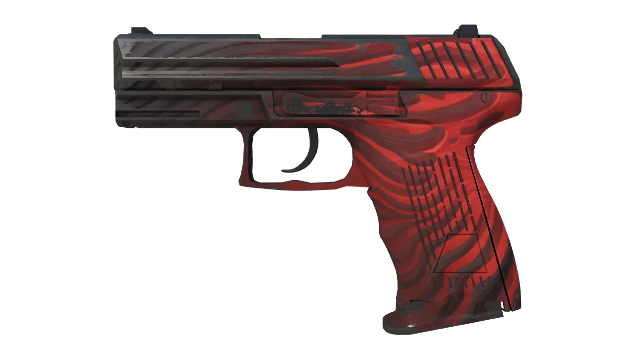 StatTrak™ P2000 | Obsidian (Battle-Scarred) — Dust II light, front
