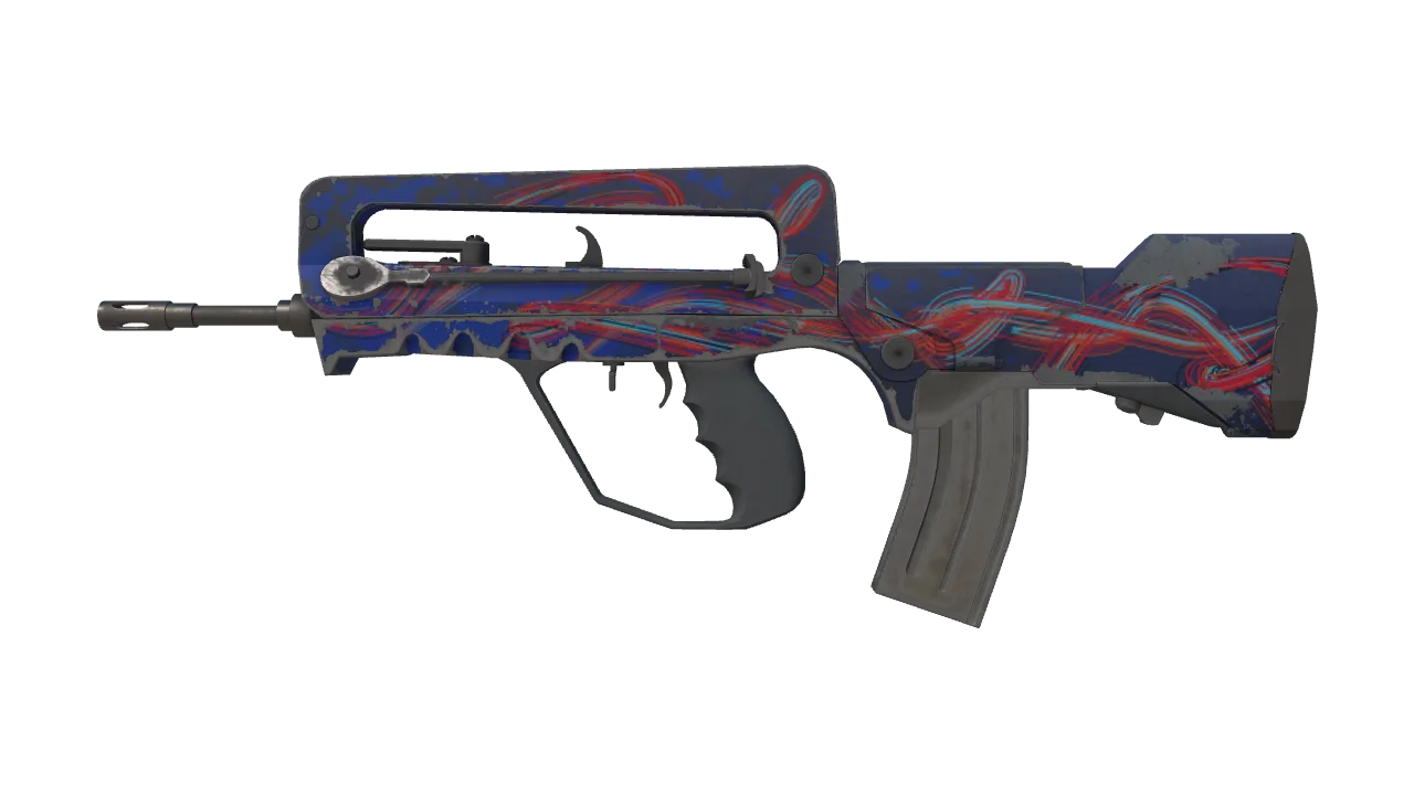 StatTrak™ FAMAS | Afterimage (Field-Tested) — Dust II light, front