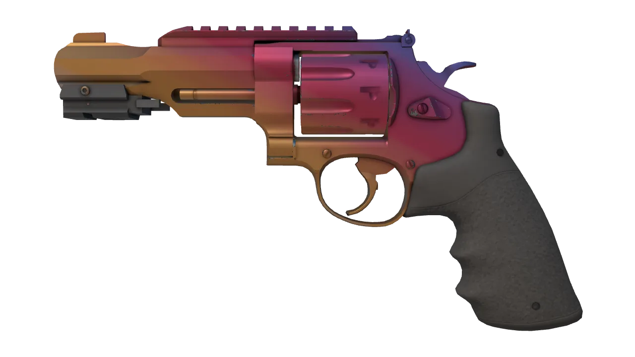 R8 Revolver | Fade (Minimal Wear) — Dust II light, front