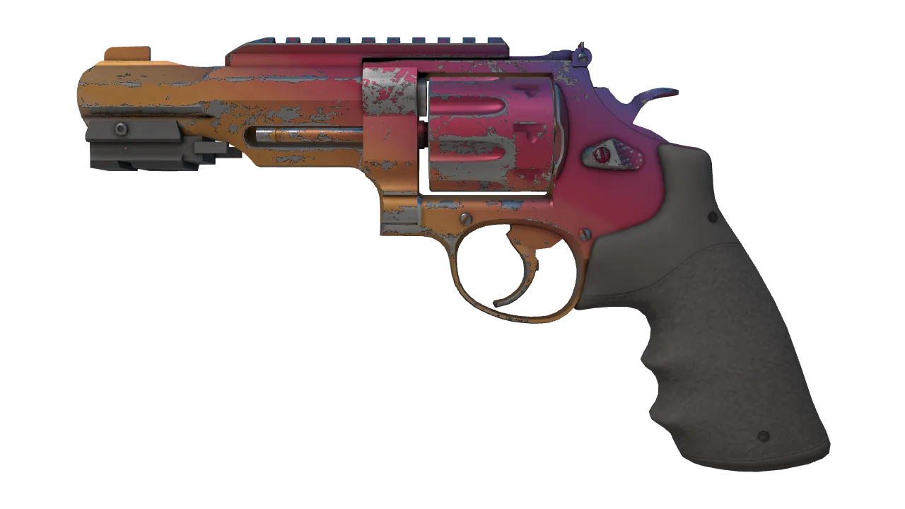 R8 Revolver | Fade (Well-Worn) — Dust II light, front