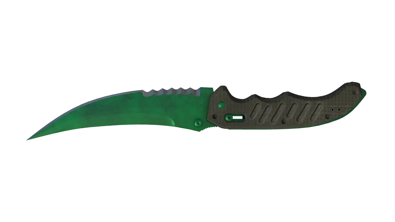 Flip Knife | Gamma Doppler (Emerald) seed #385, back
