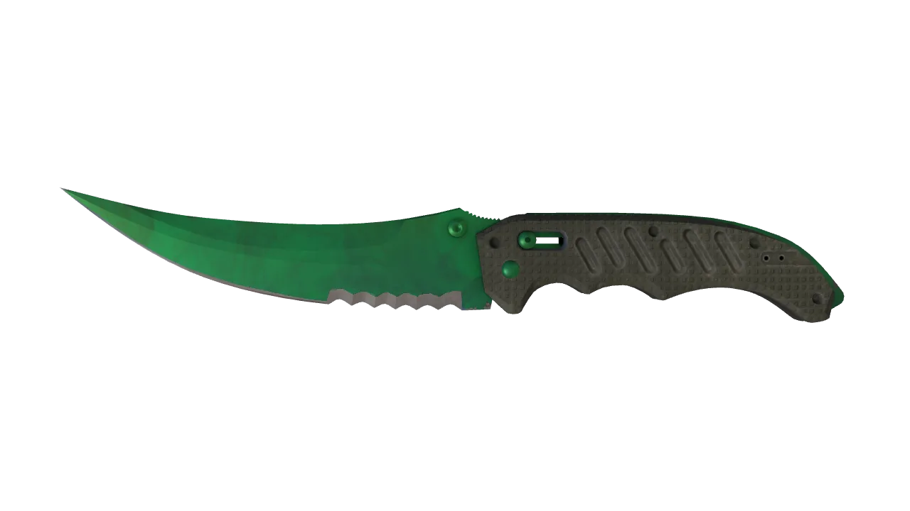 Flip Knife | Gamma Doppler (Emerald) seed #385, front