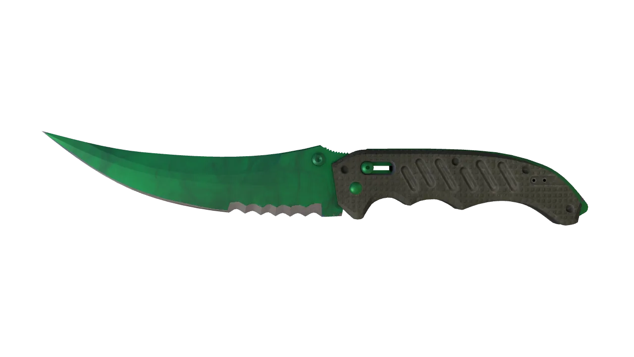Flip Knife | Gamma Doppler (Emerald) seed #555, front
