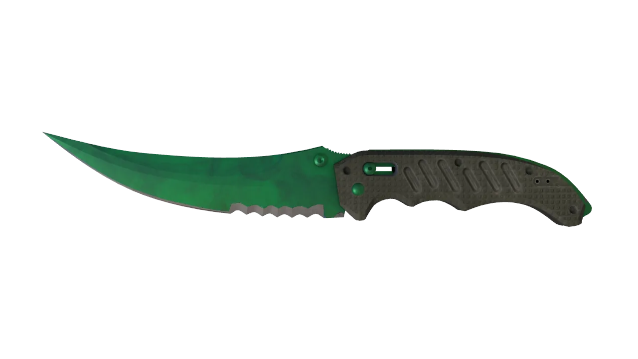Flip Knife | Gamma Doppler (Emerald) seed #596, front