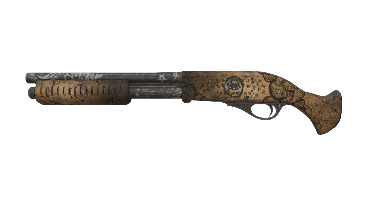 Sawed-Off | Spirit Board (Battle-Scarred) — Dust II light, front