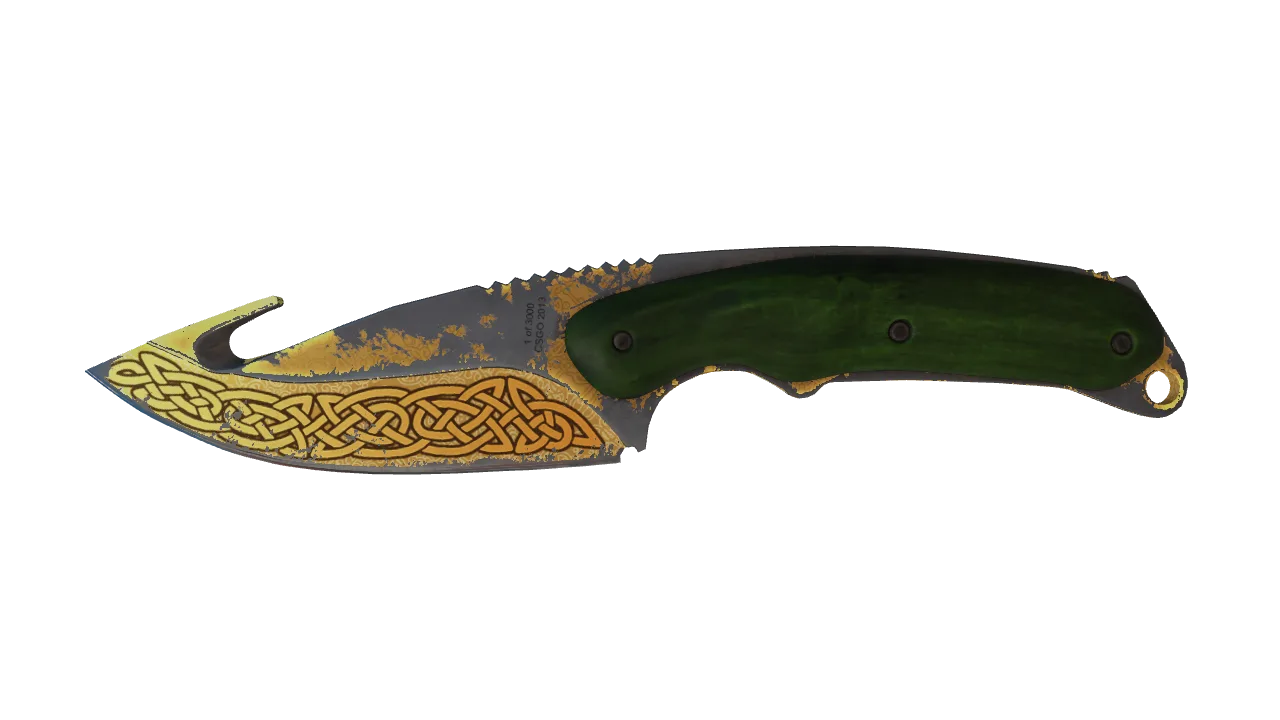 ★ Gut Knife | Lore (Battle-Scarred) — Dust II light, front