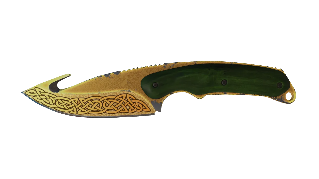 StatTrak™ ★ Gut Knife | Lore (Field-Tested) — Dust II light, front