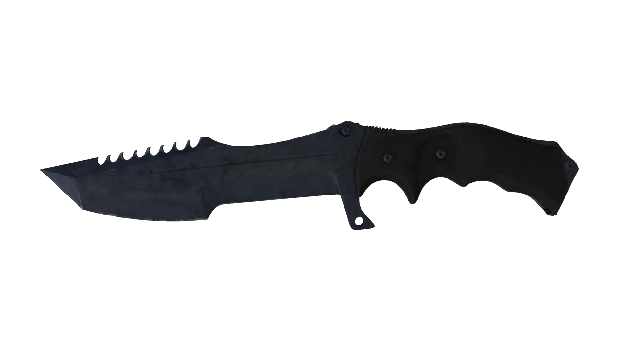 ★ Huntsman Knife | Blue Steel (Battle-Scarred) — Dust II light, front
