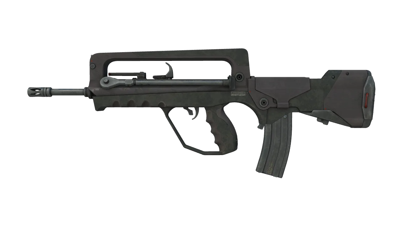 FAMAS | Corp Defense (Battle-Scarred) — Dust II light, front