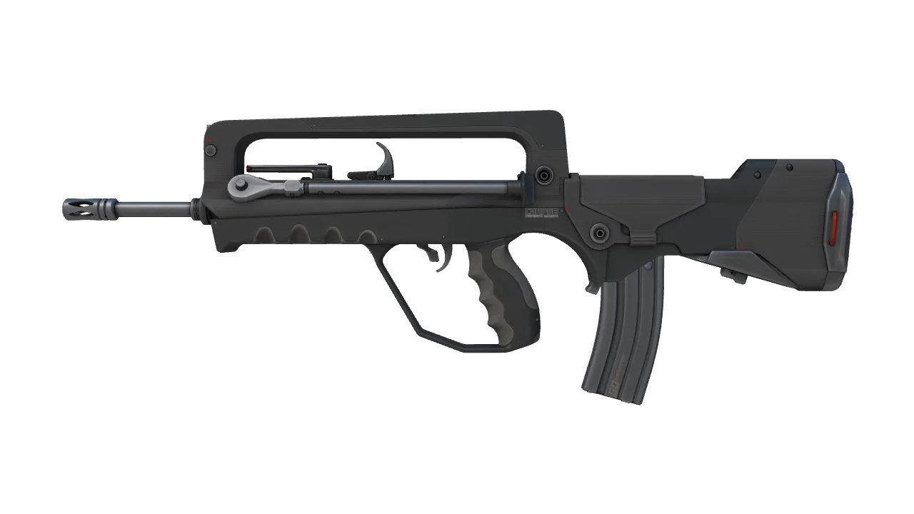 FAMAS | Corp Defense (Factory New) — Dust II light, front