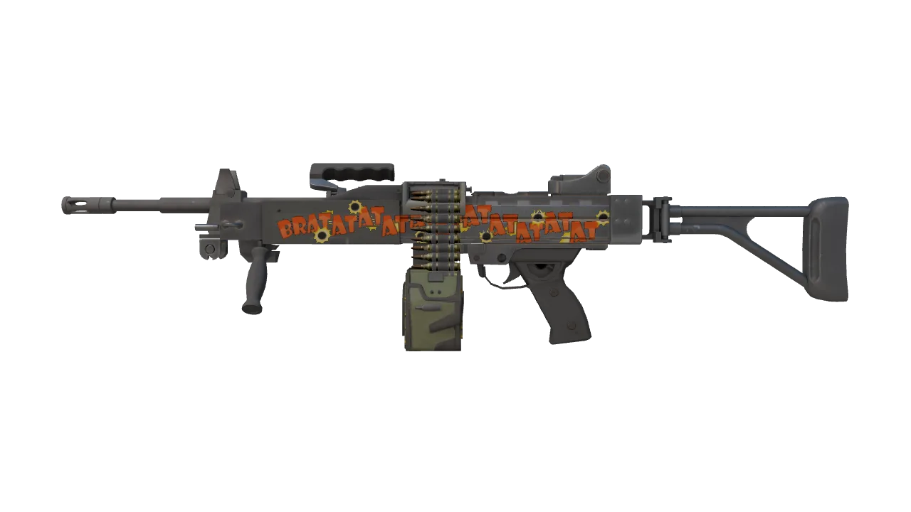 Negev | Bratatat (Minimal Wear) — Dust II light, front