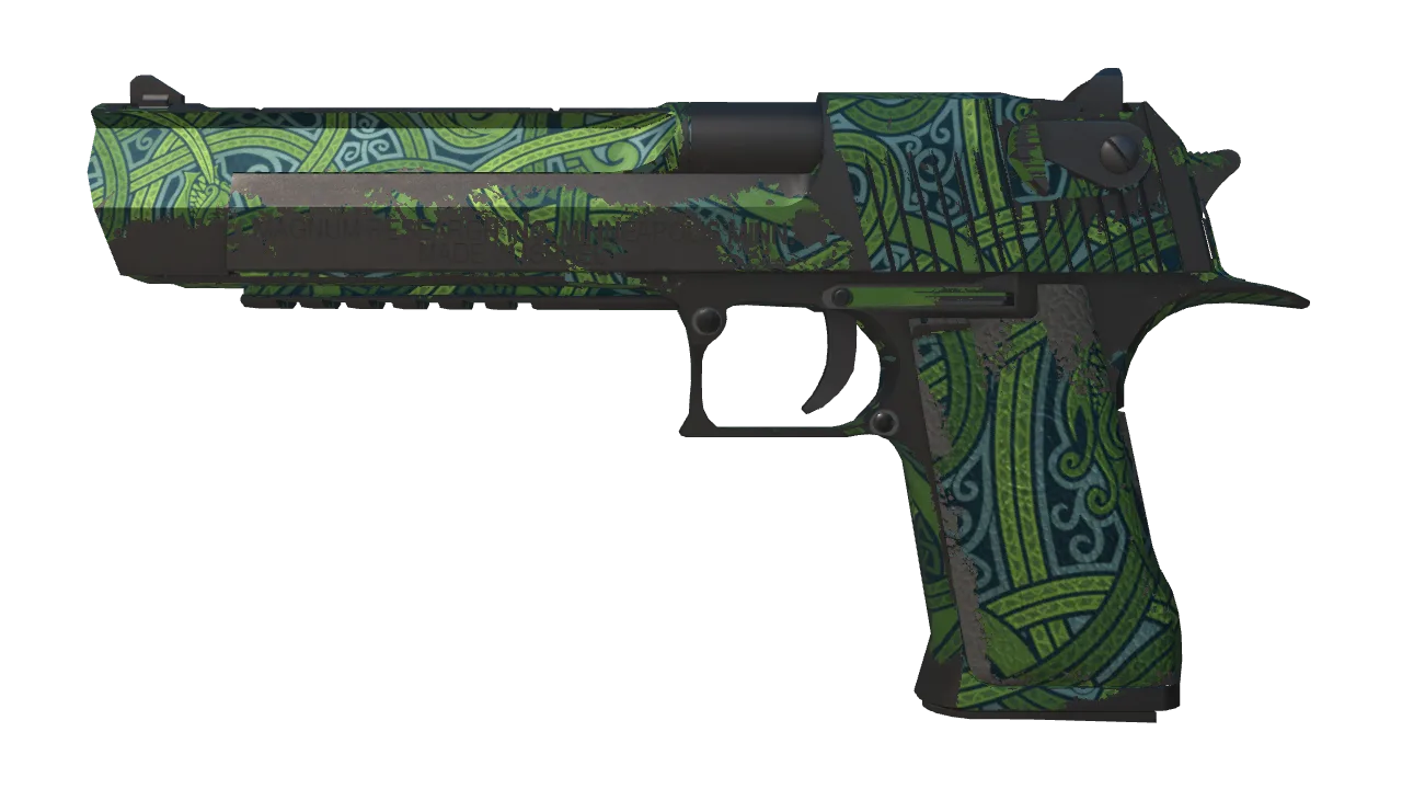 Desert Eagle | Emerald Jörmungandr (Well-Worn) — Dust II light, front