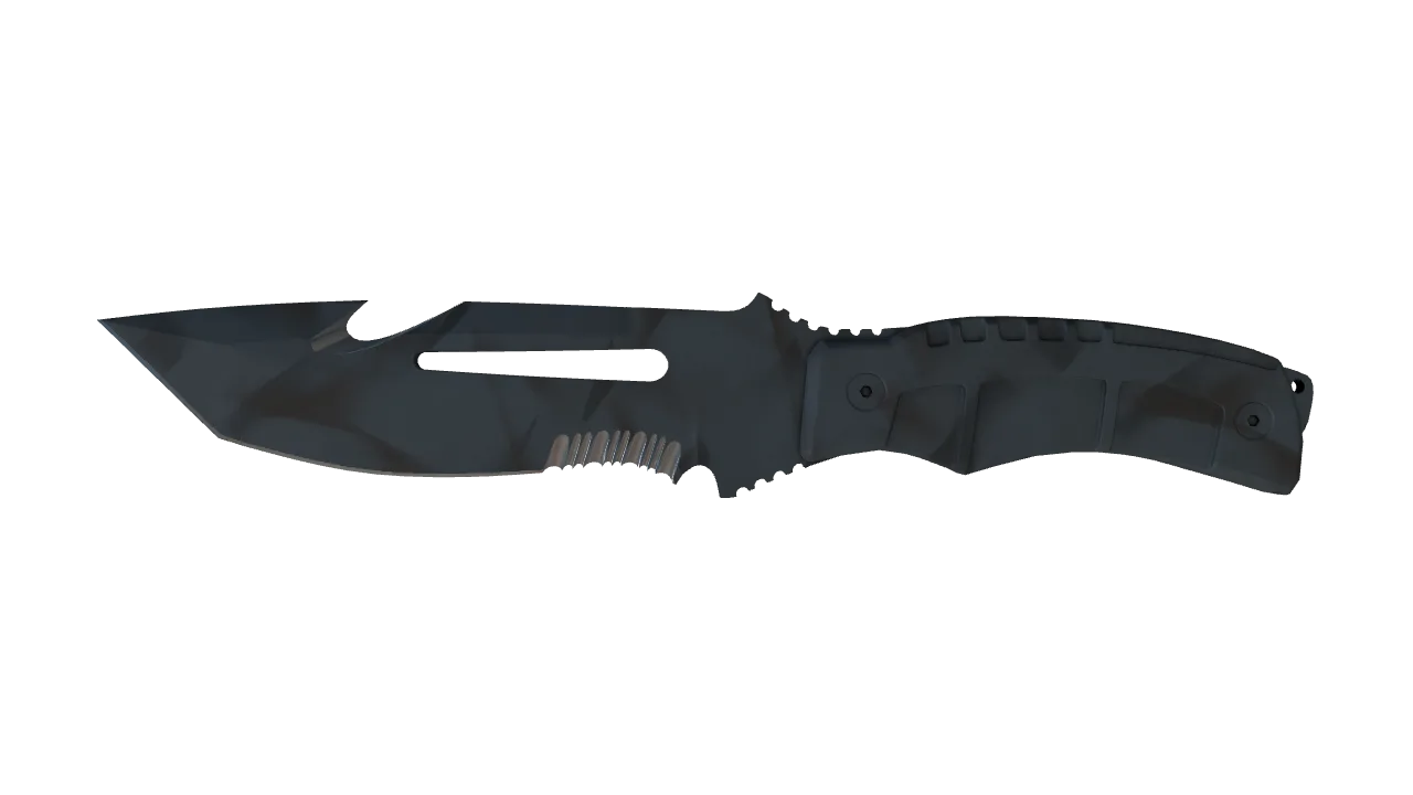 ★ Survival Knife | Night Stripe (Minimal Wear) — Dust II light, front