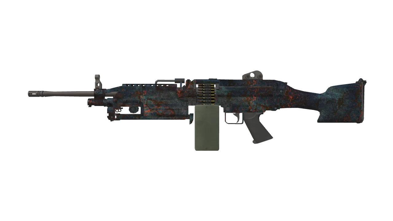 M249 | Magma (Battle-Scarred) — Dust II light, front
