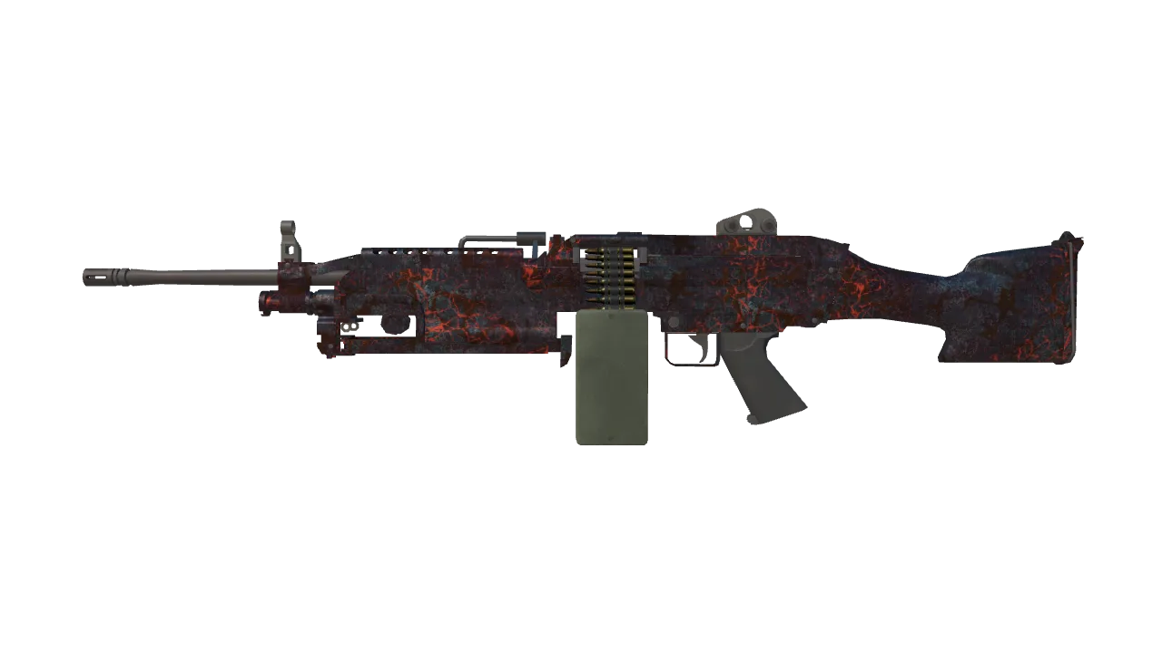 M249 | Magma (Factory New) — Dust II light, front