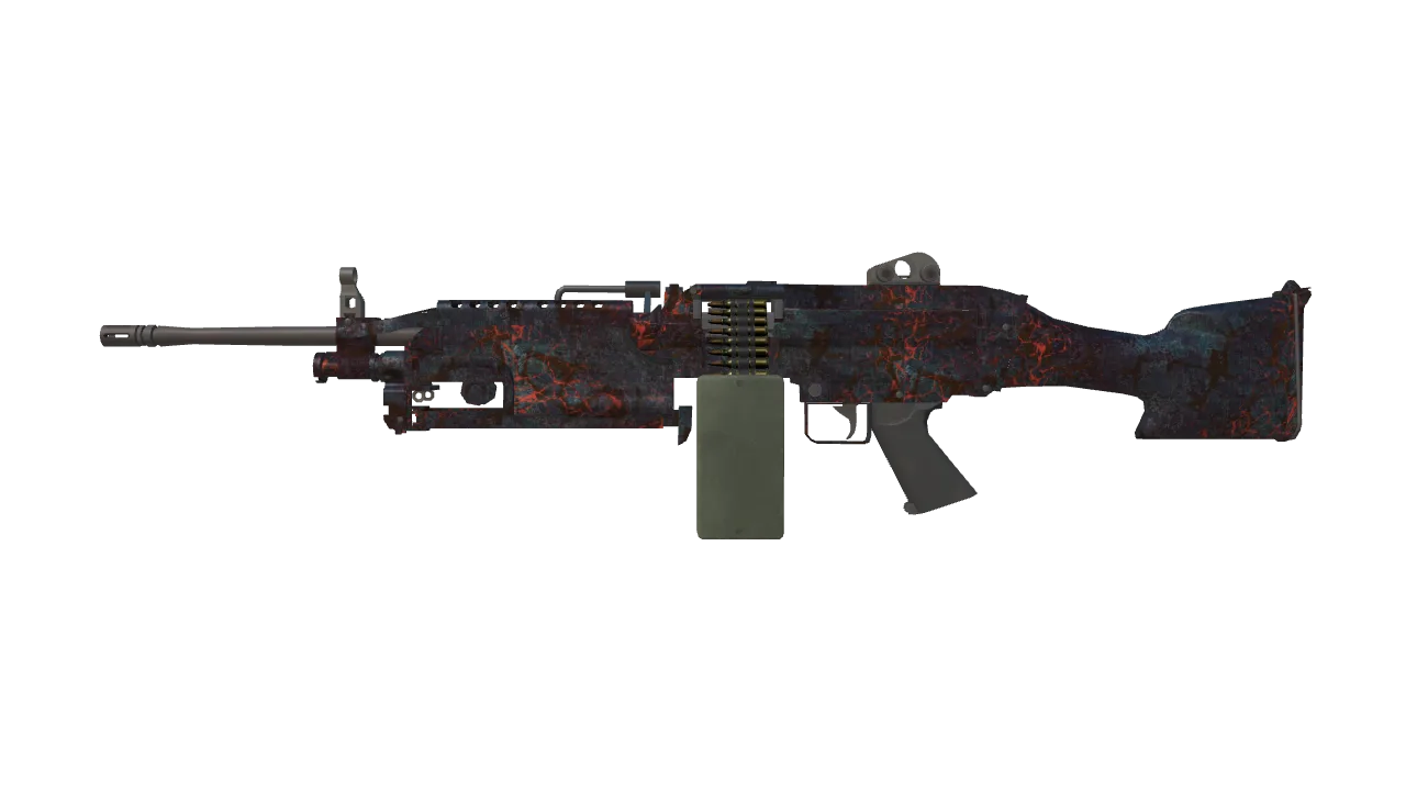 Souvenir M249 | Magma (Field-Tested) — Dust II light, front