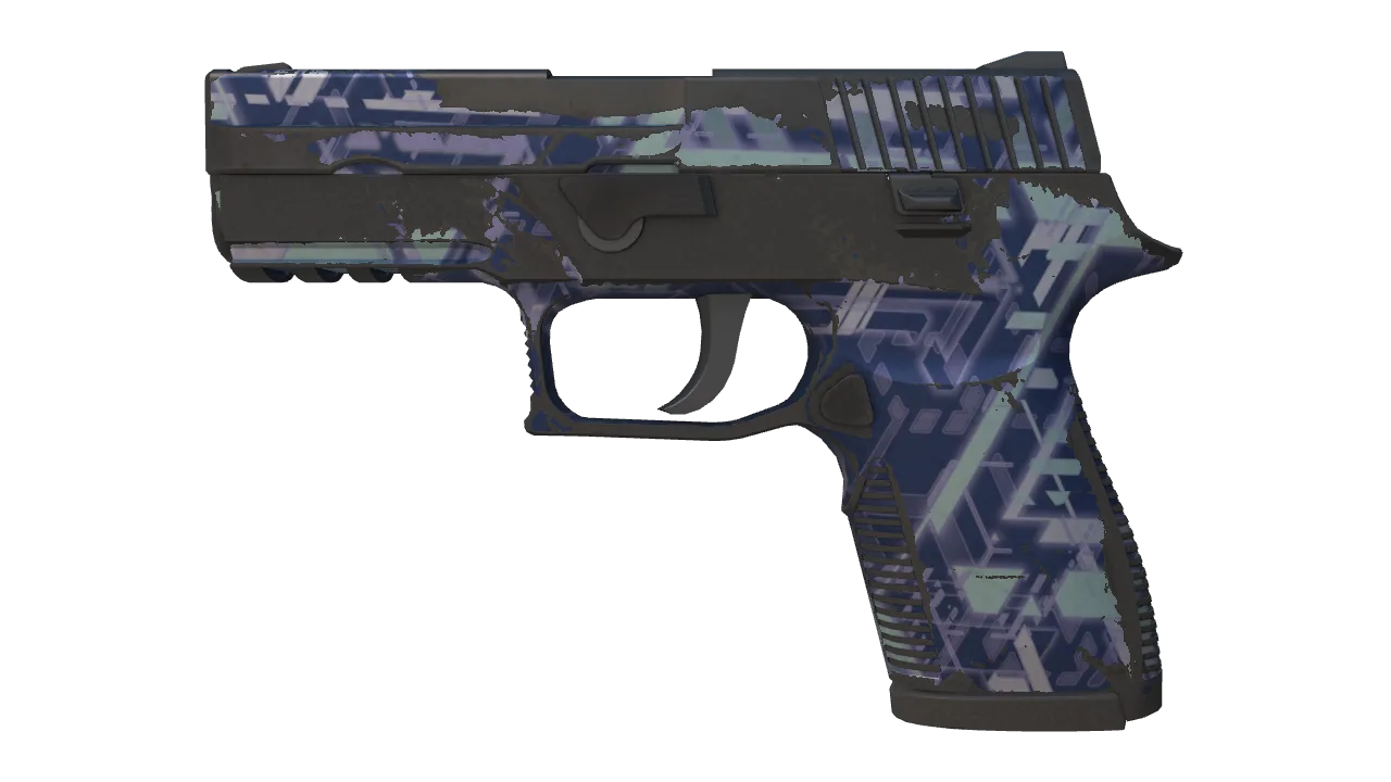 P250 | Digital Architect (Battle-Scarred) — Dust II light, front