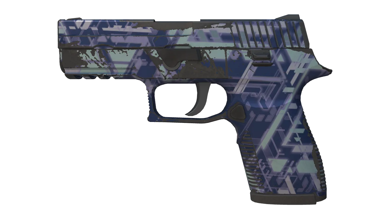 Souvenir P250 | Digital Architect (Field-Tested) — Dust II light, front