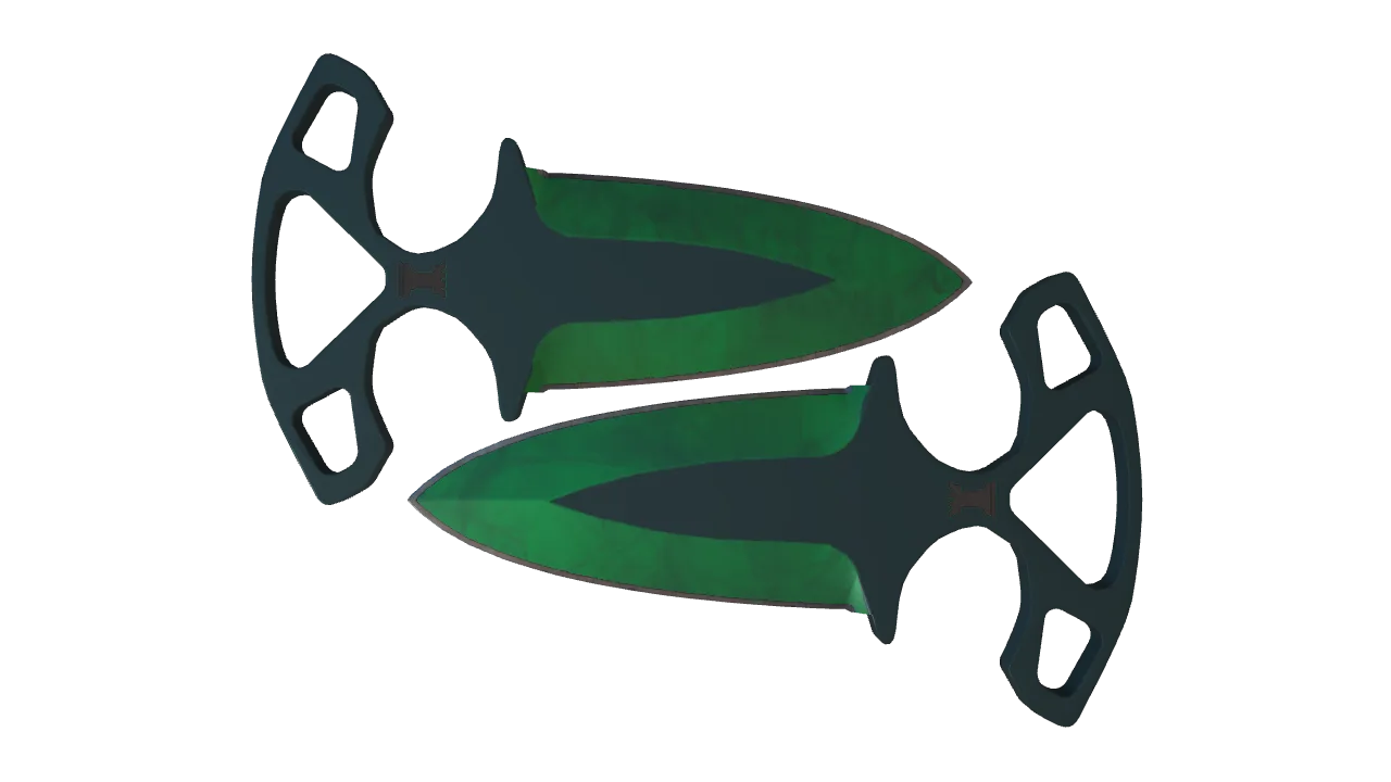 Shadow Daggers | Gamma Doppler (Emerald) seed #129, front