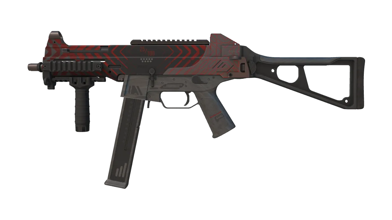 StatTrak™ UMP-45 | Fragment (Minimal Wear) — Dust II light, front