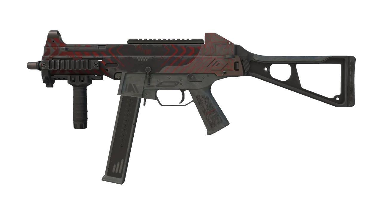 UMP-45 | Fragment (Well-Worn) — Dust II light, front