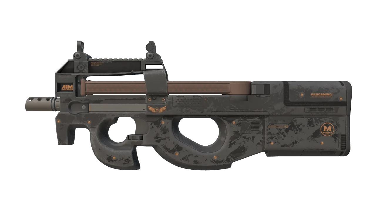 Souvenir P90 | Elite Build (Battle-Scarred) — Dust II light, front