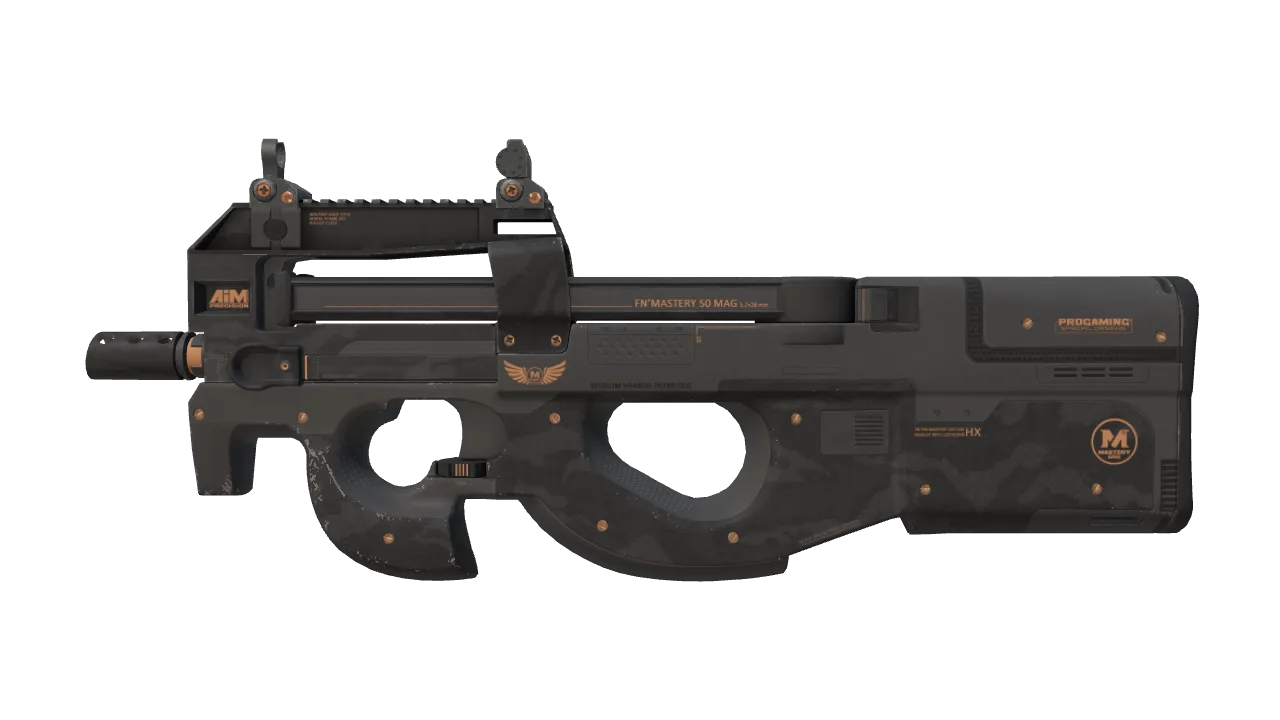 Souvenir P90 | Elite Build (Minimal Wear) — Dust II light, front