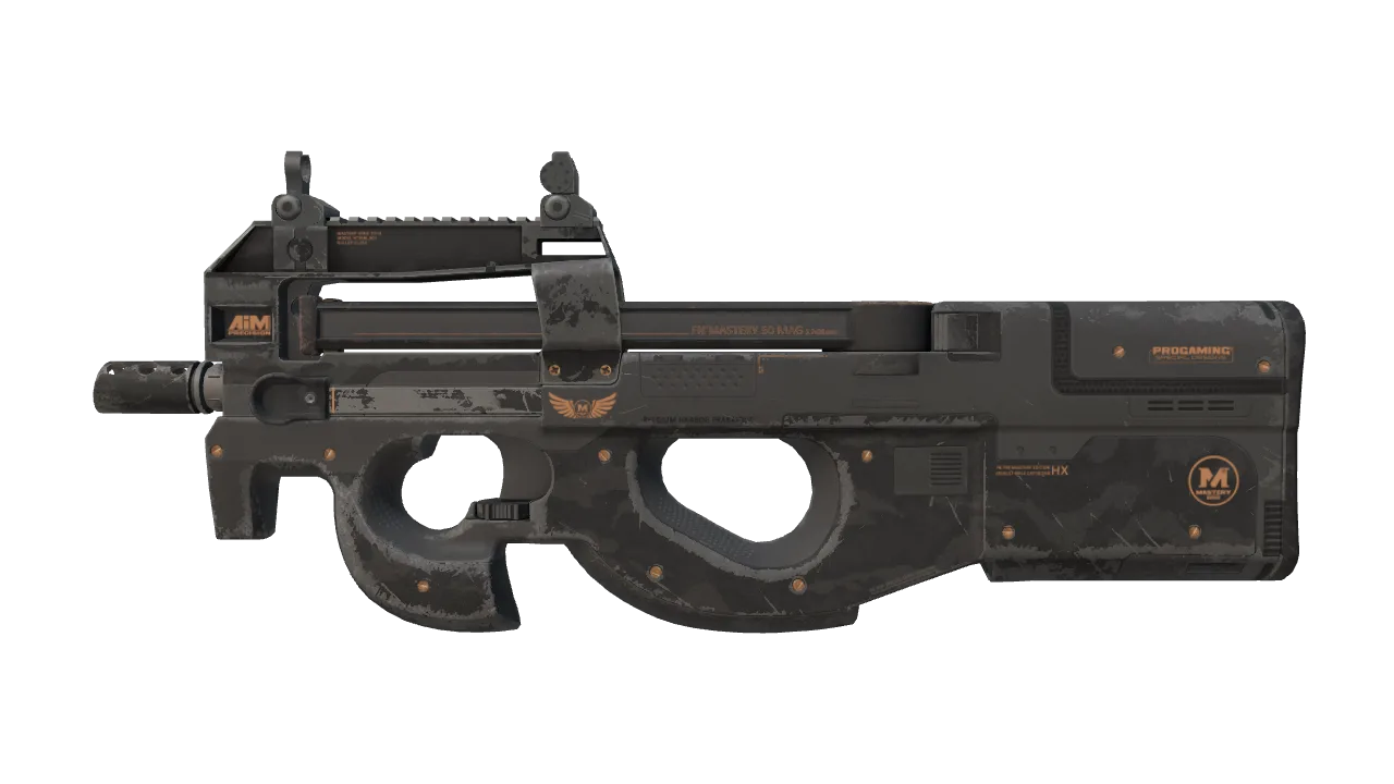 P90 | Elite Build (Well-Worn) — Dust II light, front