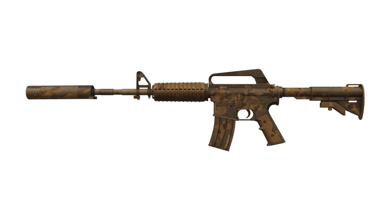 M4A1-S | Mud-Spec (Battle-Scarred) — Dust II light, front