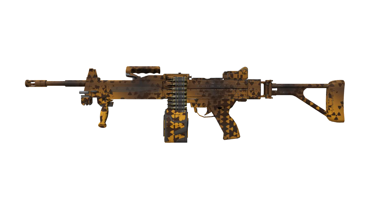 Negev | Nuclear Waste (Factory New) — Dust II light, front