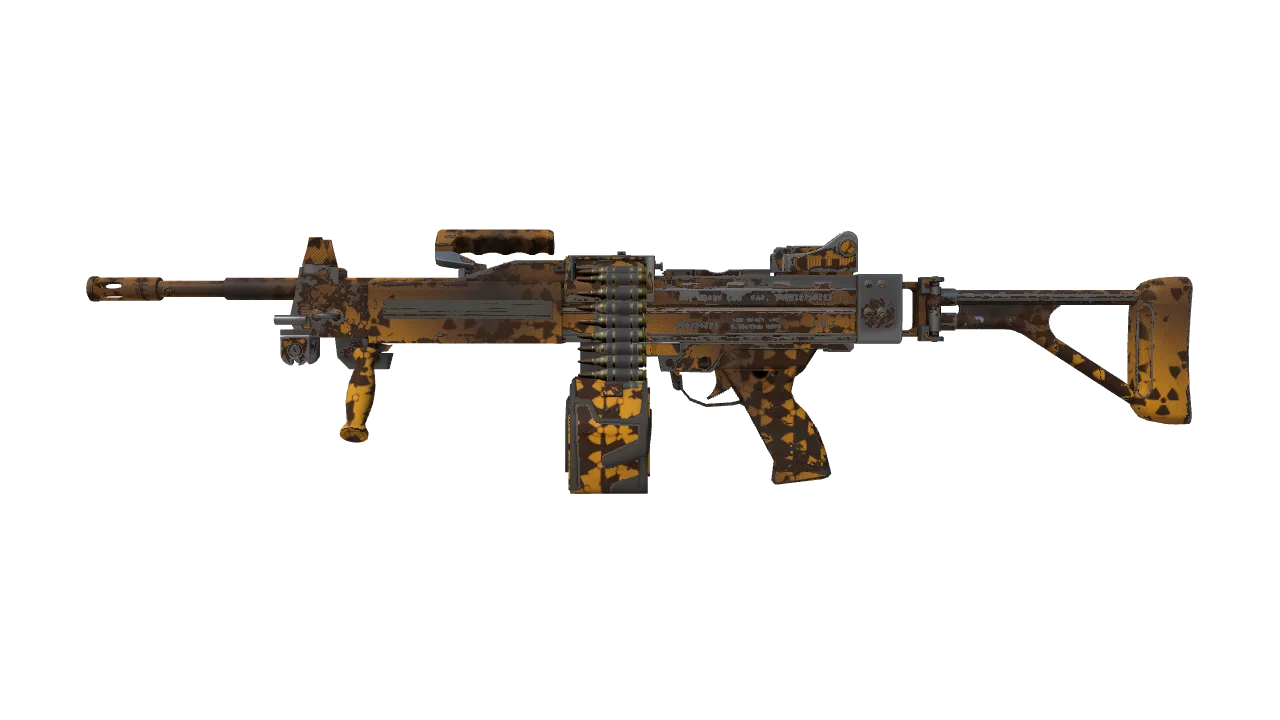 Negev | Nuclear Waste (Field-Tested) — Dust II light, front