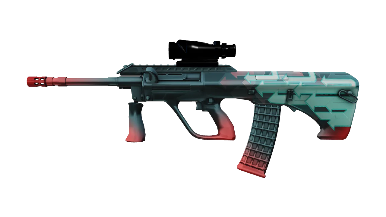 AUG | Momentum (Factory New) — Dust II light, front