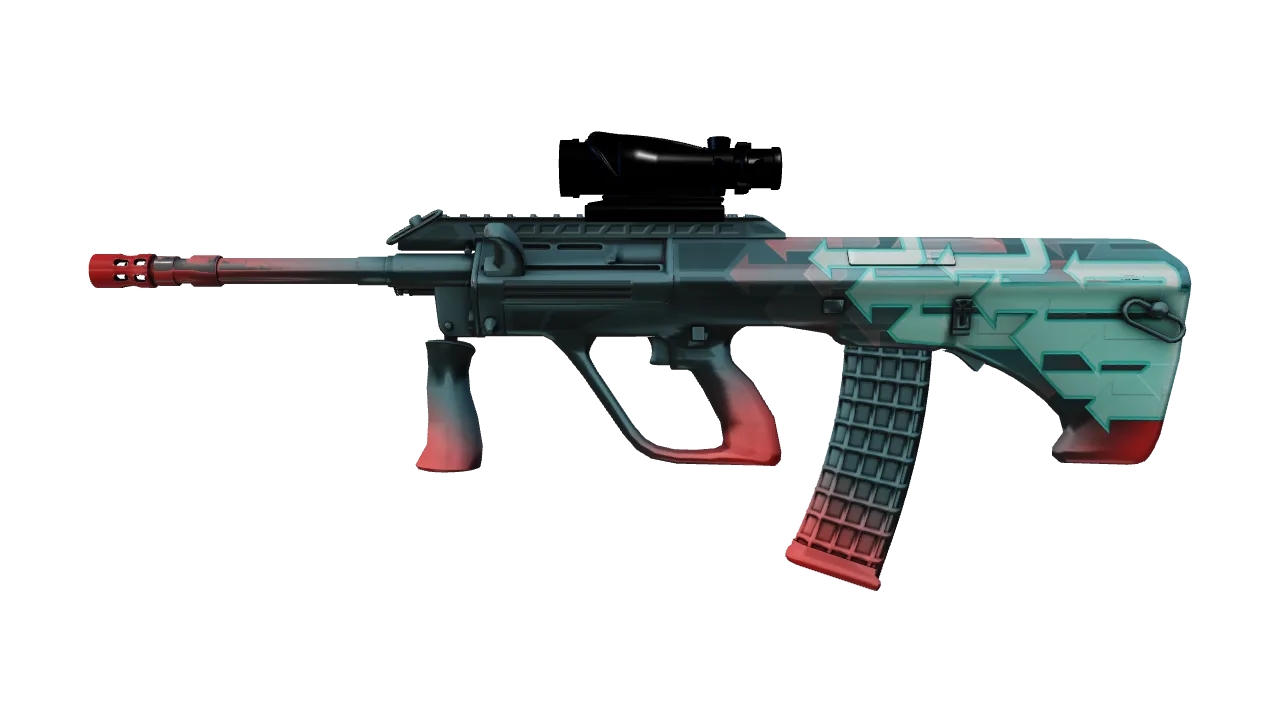 StatTrak™ AUG | Momentum (Field-Tested) — Dust II light, front