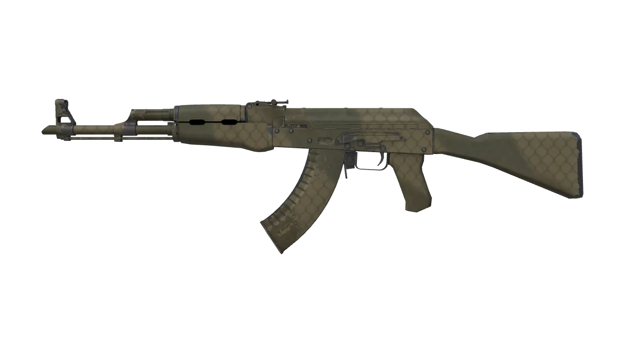 Souvenir AK-47 | Safari Mesh (Field-Tested) — Dust II light, front
