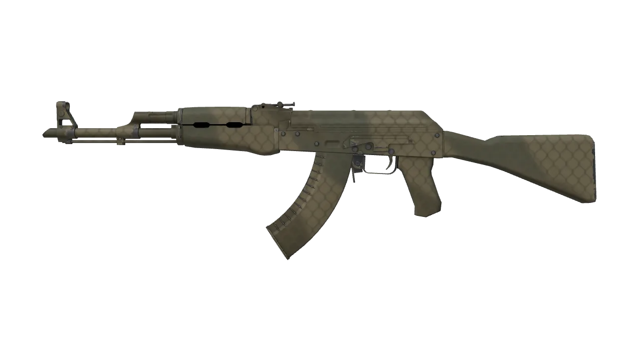 AK-47 | Safari Mesh (Minimal Wear) — Dust II light, front