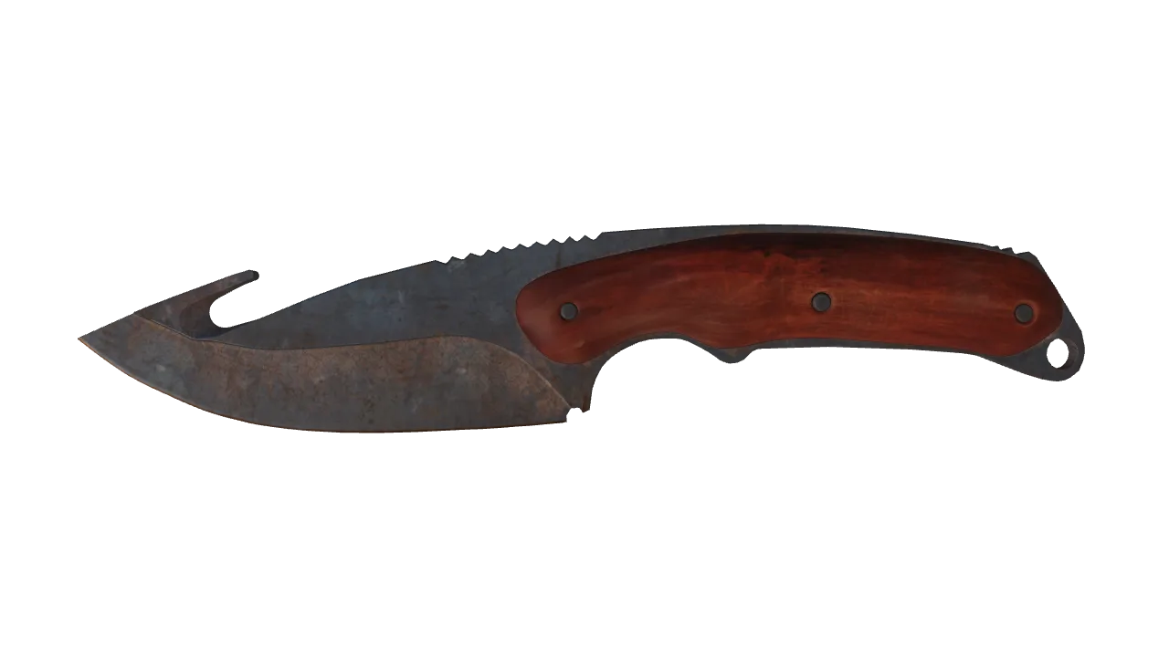 ★ Gut Knife | Rust Coat (Well-Worn) — Dust II light, front