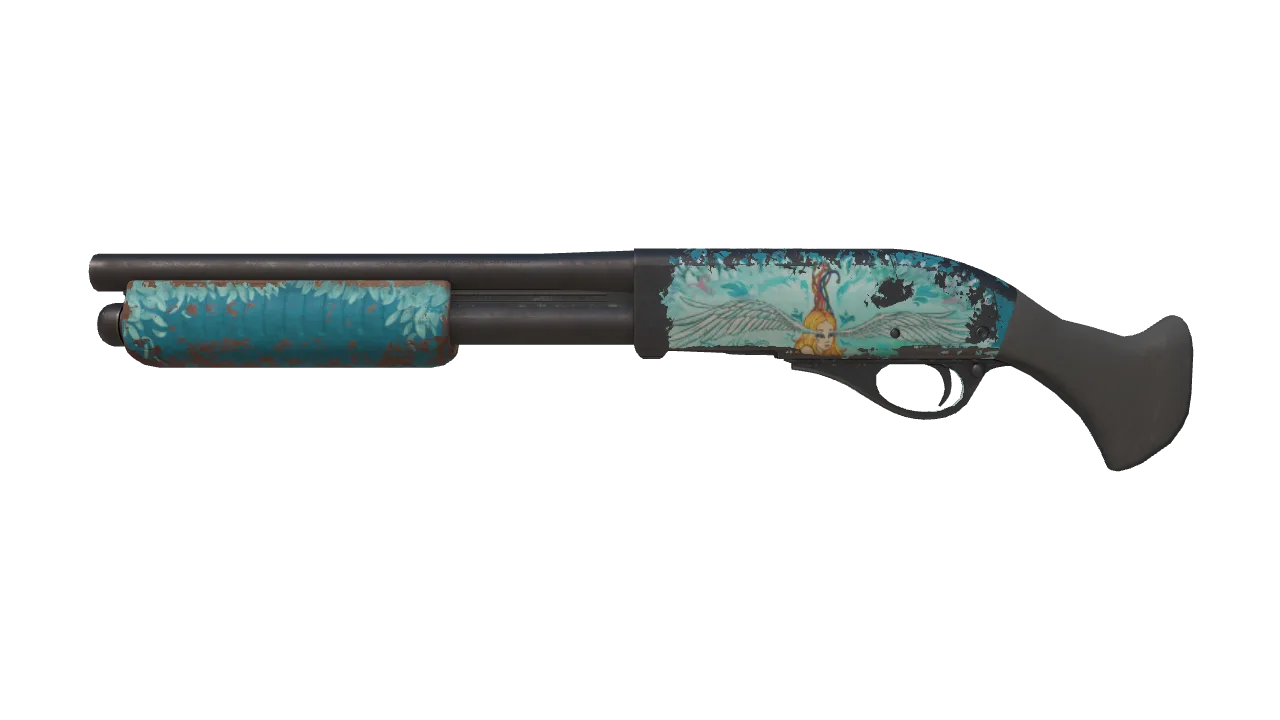 StatTrak™ Sawed-Off | Serenity (Well-Worn) — Dust II light, front