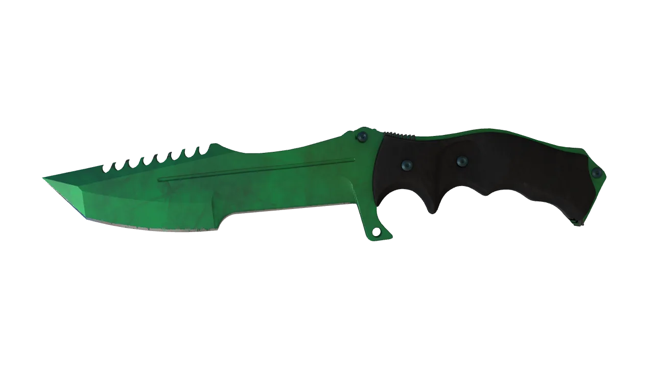 Huntsman Knife | Gamma Doppler (Emerald) seed #732, front