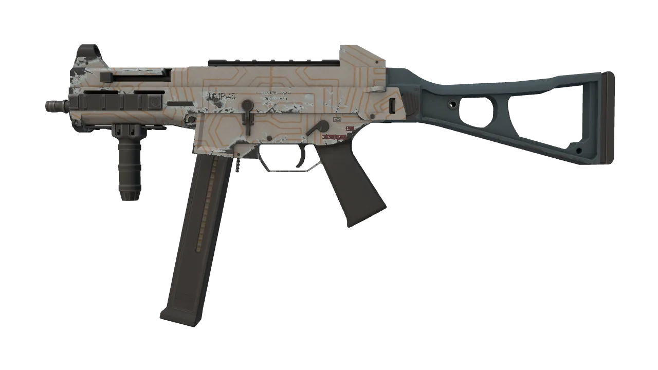 UMP-45 | Labyrinth (Field-Tested) — Dust II light, front
