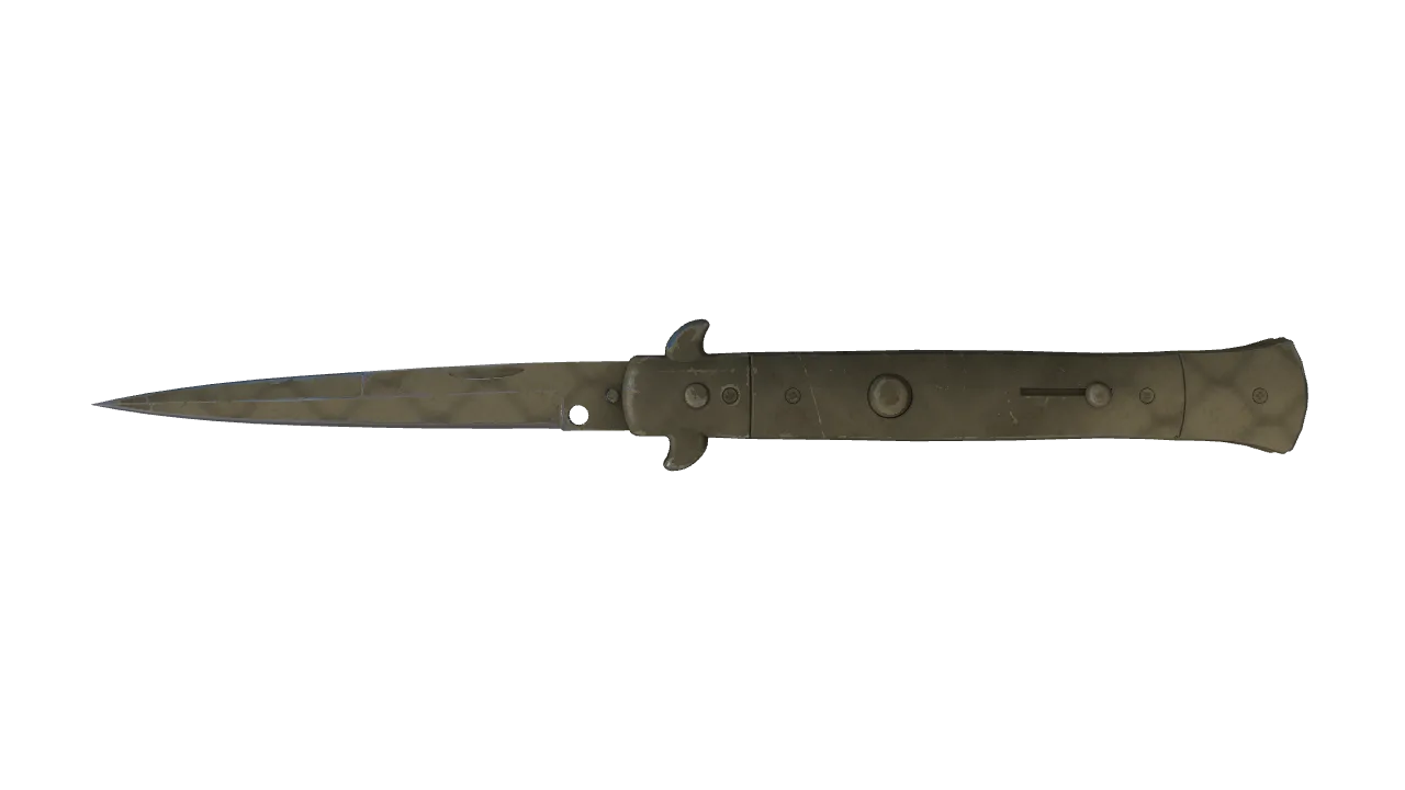 ★ Stiletto Knife | Safari Mesh (Well-Worn) — Dust II light, front