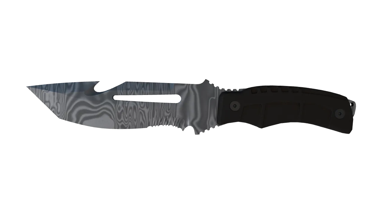★ Survival Knife | Damascus Steel (Factory New) — Dust II light, front