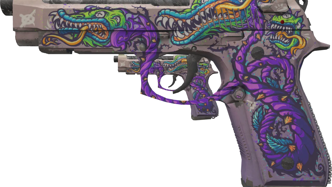 StatTrak™ Dual Berettas | Flora Carnivora (Field-Tested) — Dust II light, front