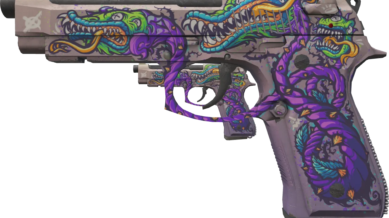 Dual Berettas | Flora Carnivora (Minimal Wear) — Dust II light, front