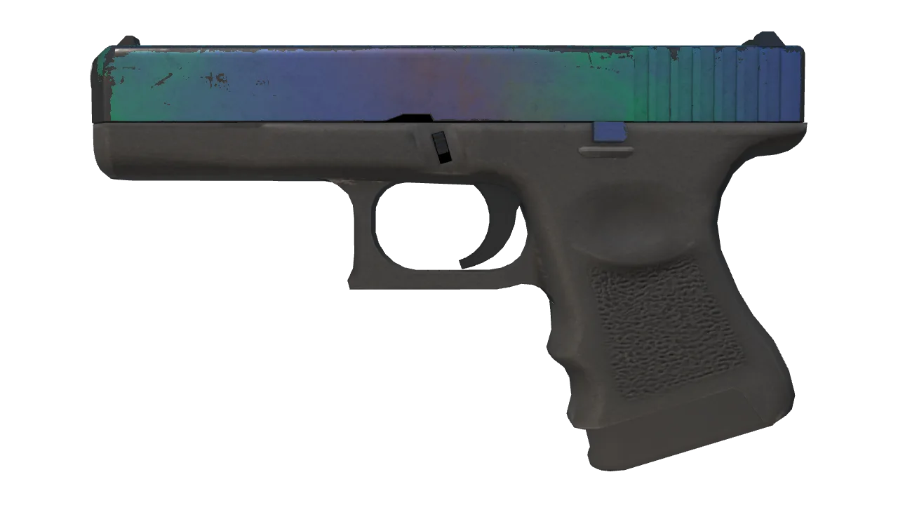Souvenir Glock-18 | Gamma Doppler (Phase 1) (Battle-Scarred) — Dust II light, front
