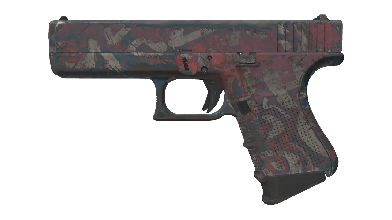 Glock-18 | Teal Graf (Field-Tested) — Dust II light, front
